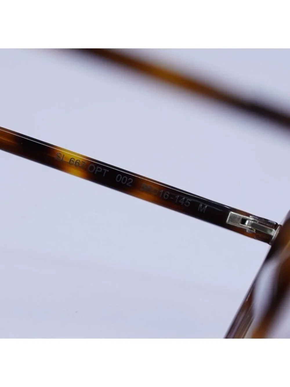 Saint Laurent SL667 002 Sunglasses Havana  Aviator Frame, Grey Lenses